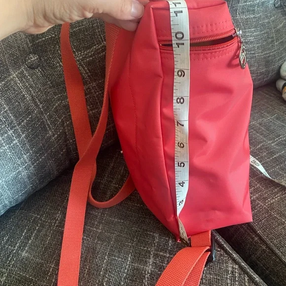 Longchamp Coral Pink Backpack Adjustable Straps - Picture 2 of 14